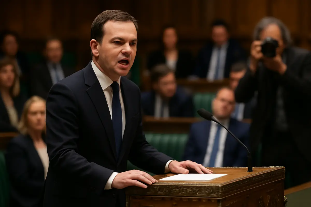 Finance Minister Julian Hartley announces the Market Stability and Emergency Measures Bill in Parliament, 21 September 2026.