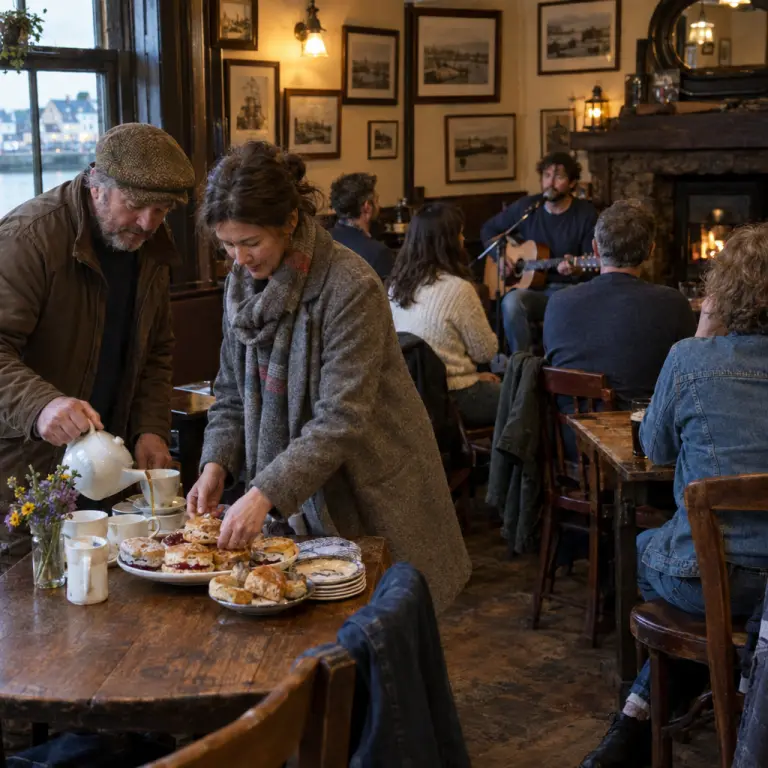 Locals in Galway organise community refreshments and songs as precautionary measures begin.
