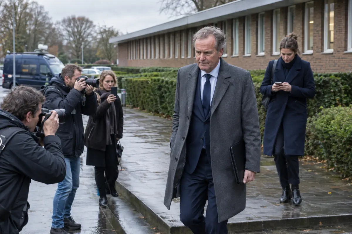 Hendrik Maas leaving the National Institute for Public Wellbeing in Bilthoven after his surprise resignation on 22 September 2026.