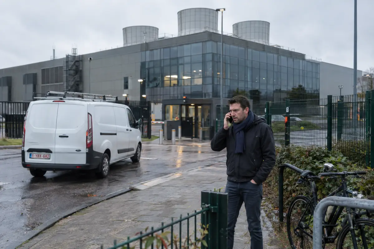 EuroVault’s data centre outside Brussels, where the whistleblower says hidden maintenance hooks were installed. The company says it is cooperating with authorities.