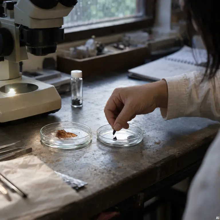 Chemists compared preserved flecks from recalled lozenges with an archived varnish sample.