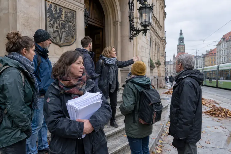 Volunteers hand over petitions at Wrocław municipal office on 22 September, after months of campaigning by the Safe Limits Coalition.